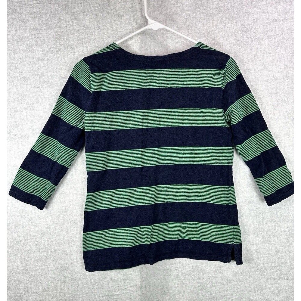 Talbots Sweater Womens Petite Small Blue Green 3/4 Sleeve Faux Button Detailing - Picture 5 of 6